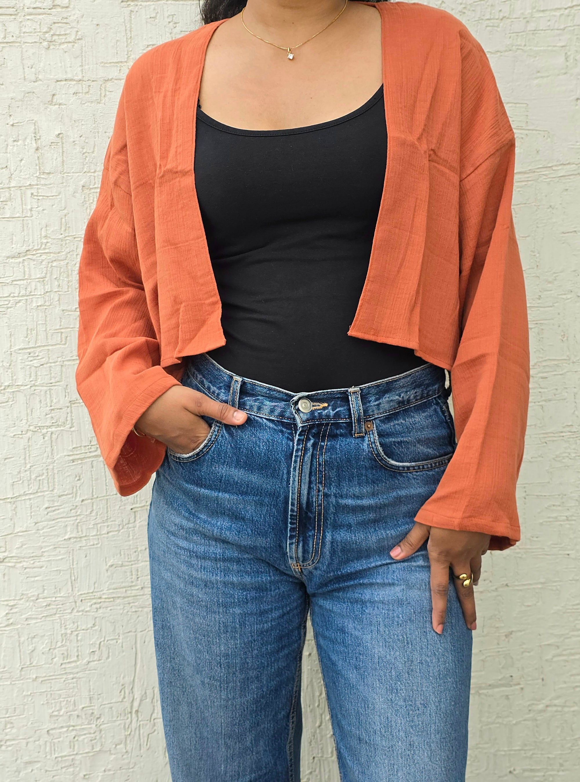 Brick Red - Classic Crop Shrug