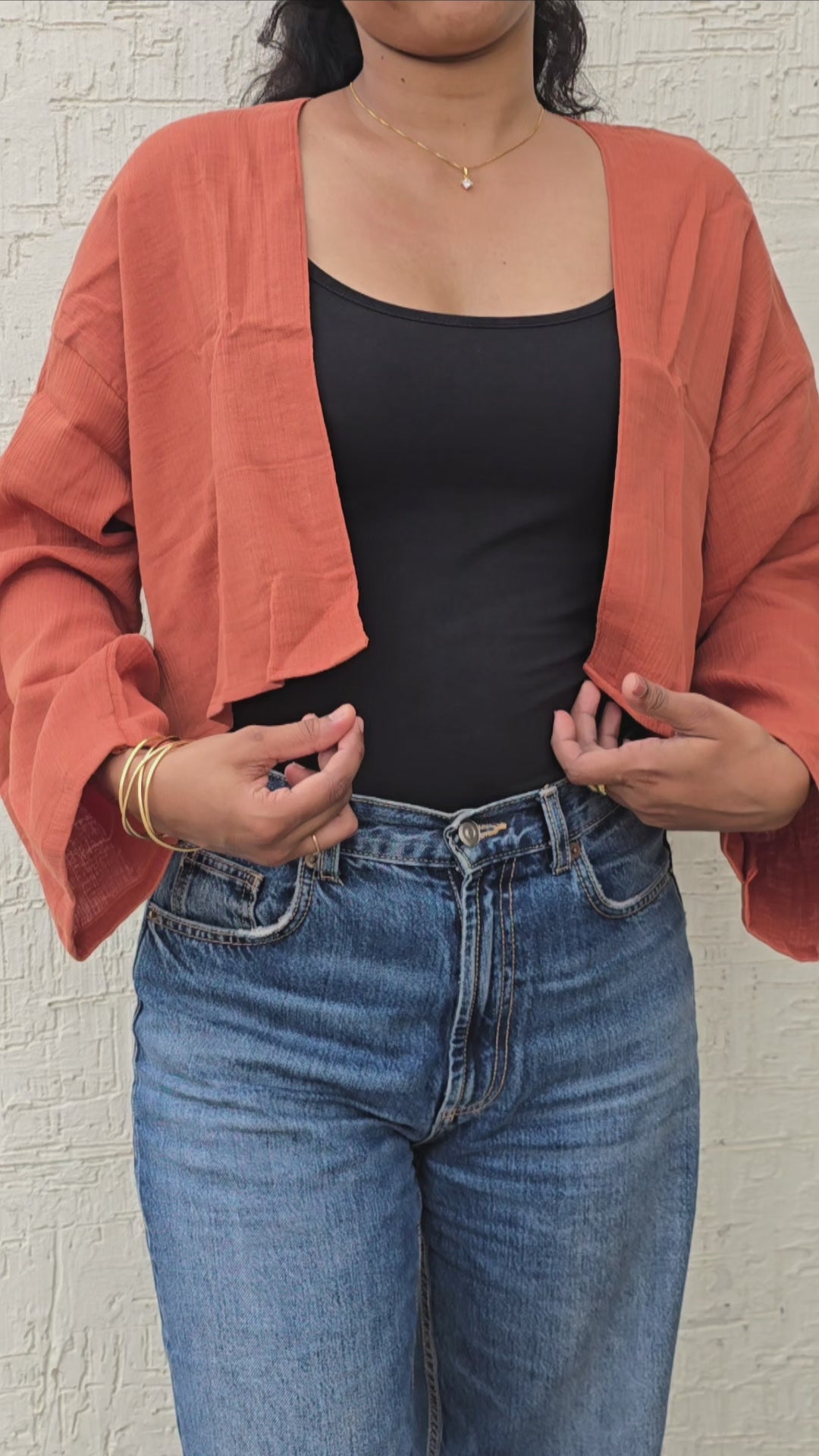 Brick Red - Classic Crop Shrug