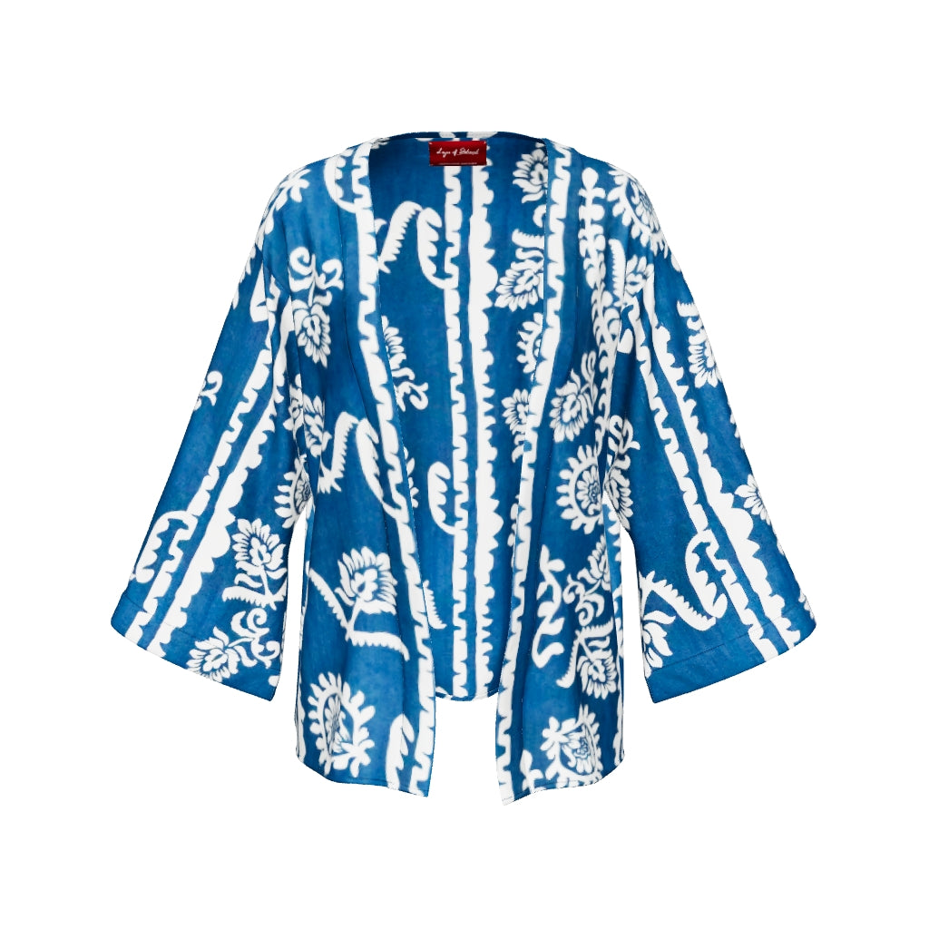 Classic Mid-Length Shrug – Printed Bell Sleeve Shrug