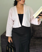 Classic Cropped Shrug – Soft Pink