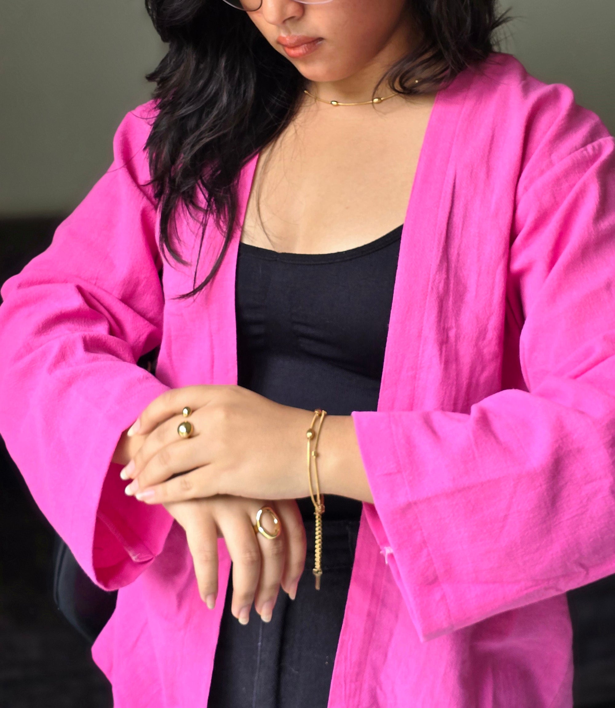 Classic Mid-Length Shrug – Rani Pink