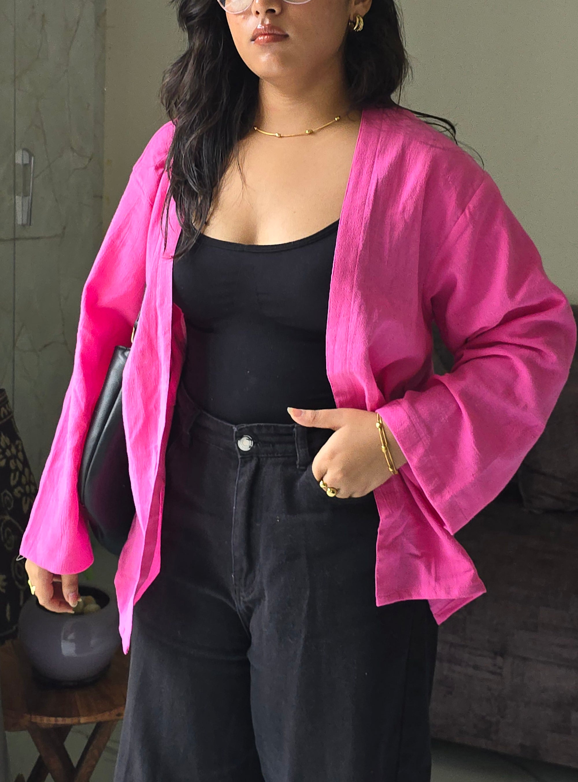 Classic Mid-Length Shrug – Rani Pink