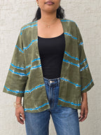 Olive Wave - Classic Mid-Length Shrug
