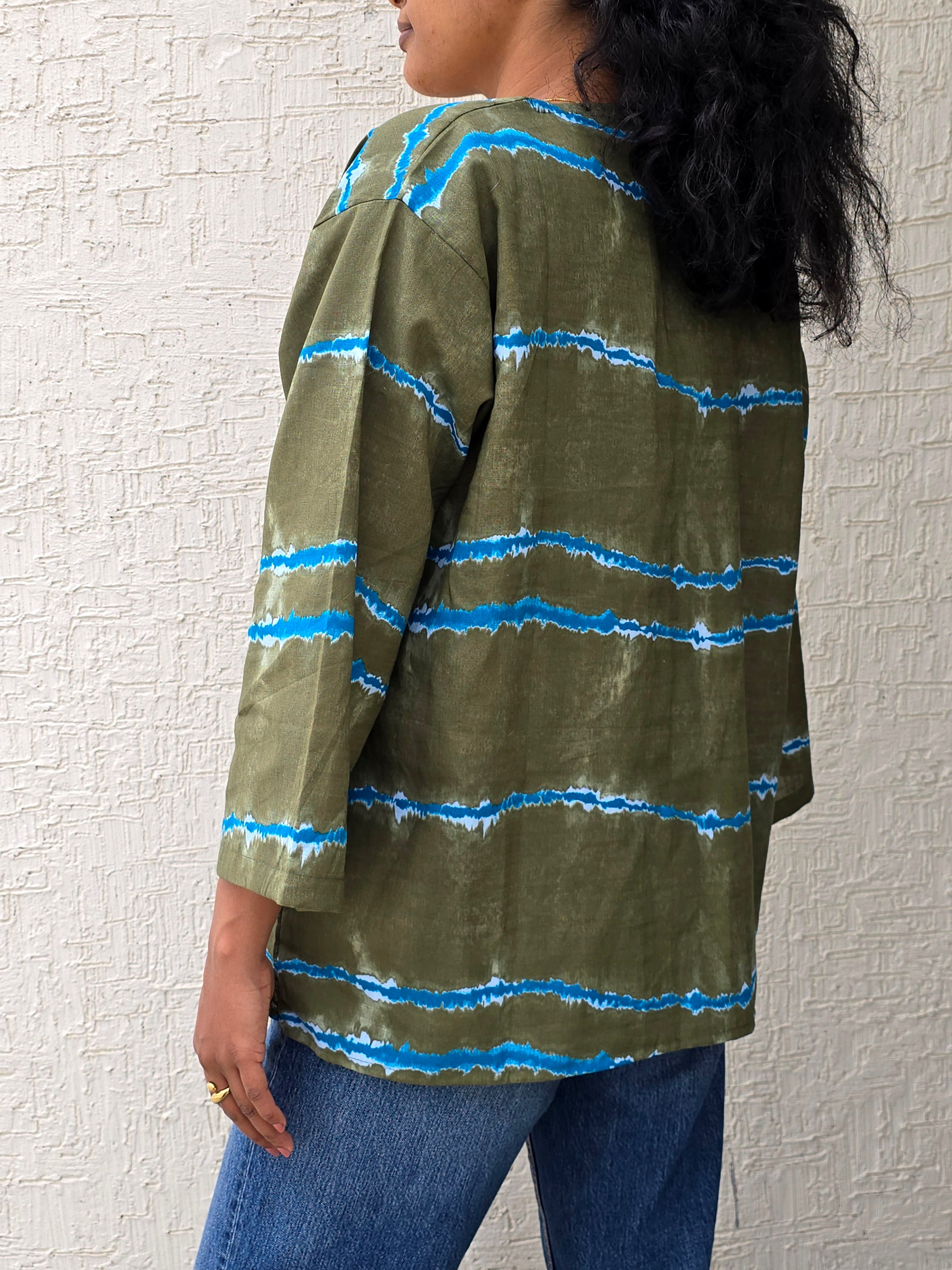Olive Wave - Classic Mid-Length Shrug
