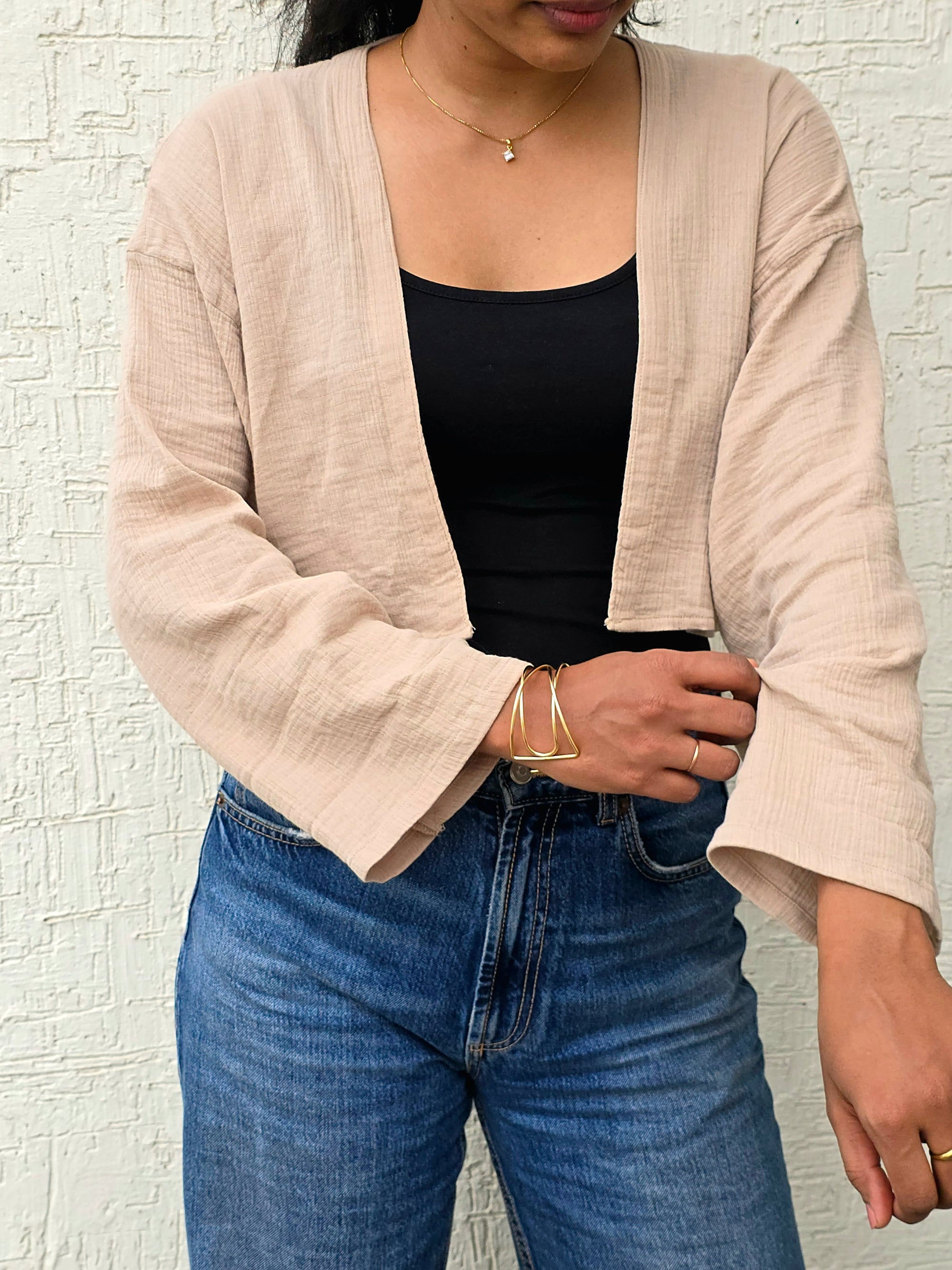 Biscuit Beige - Classic Crop Shrug