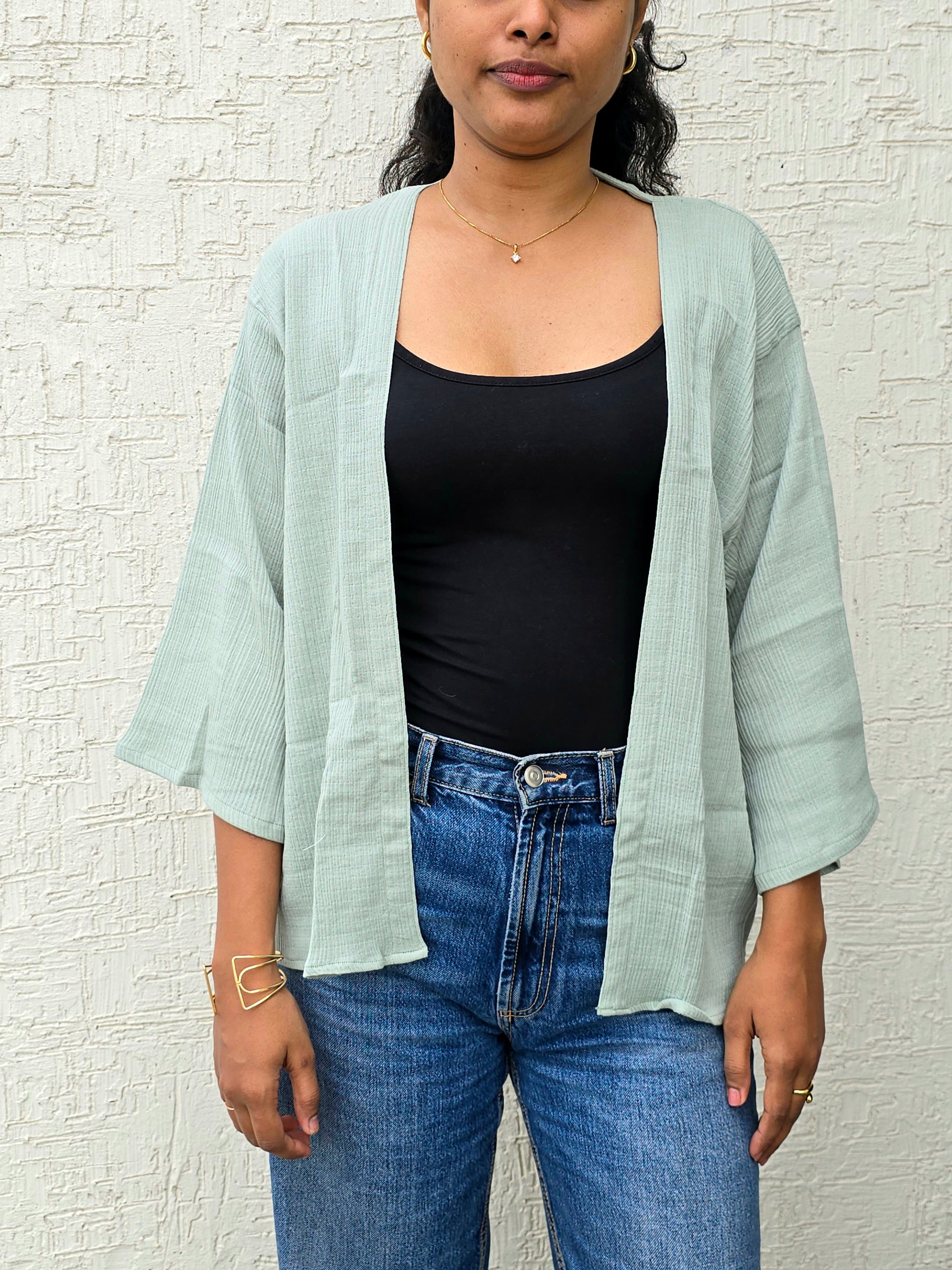 Cambridge Blue - Classic Mid-Length Shrug