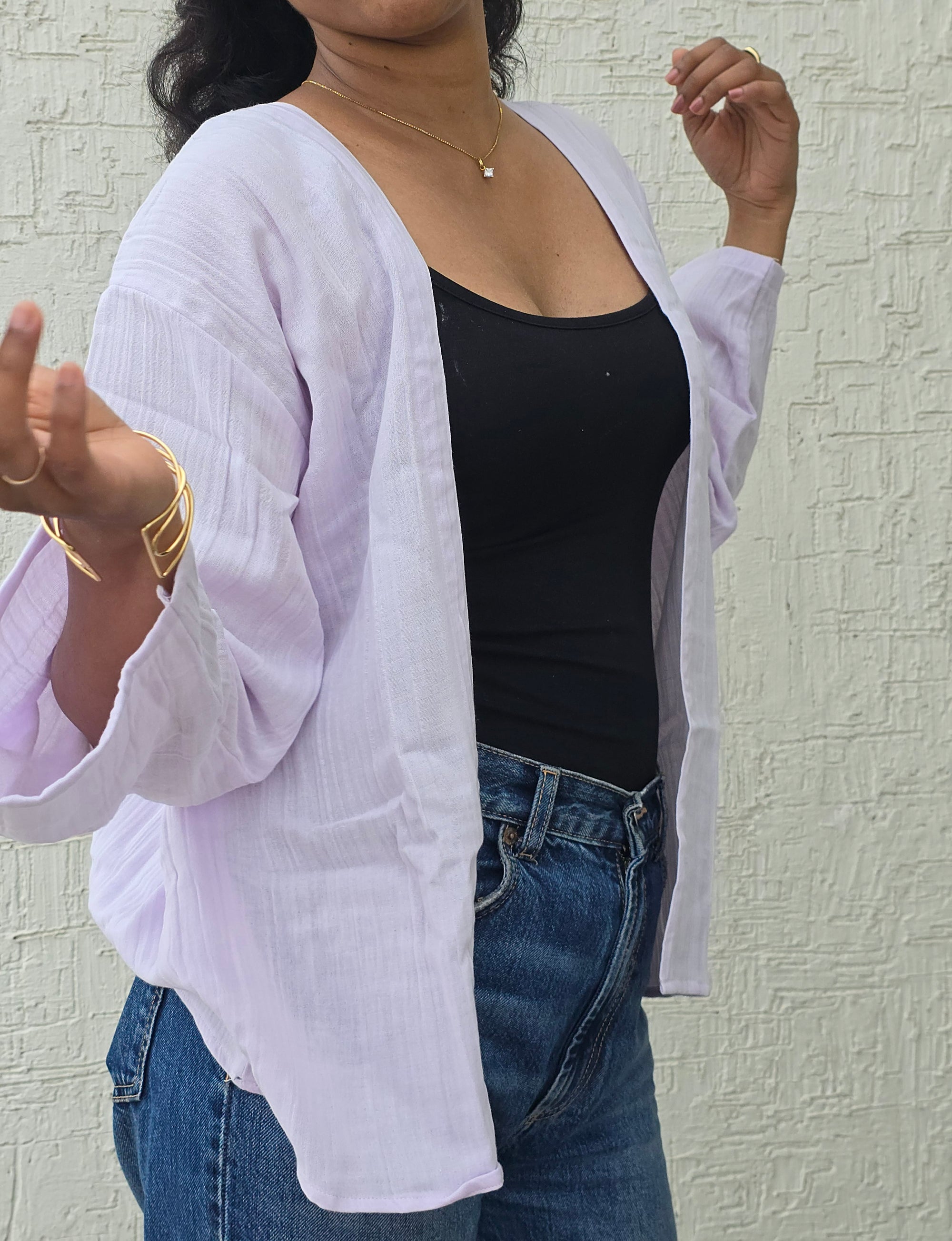 Lilac Breeze - Classic Mid-Length Shrug