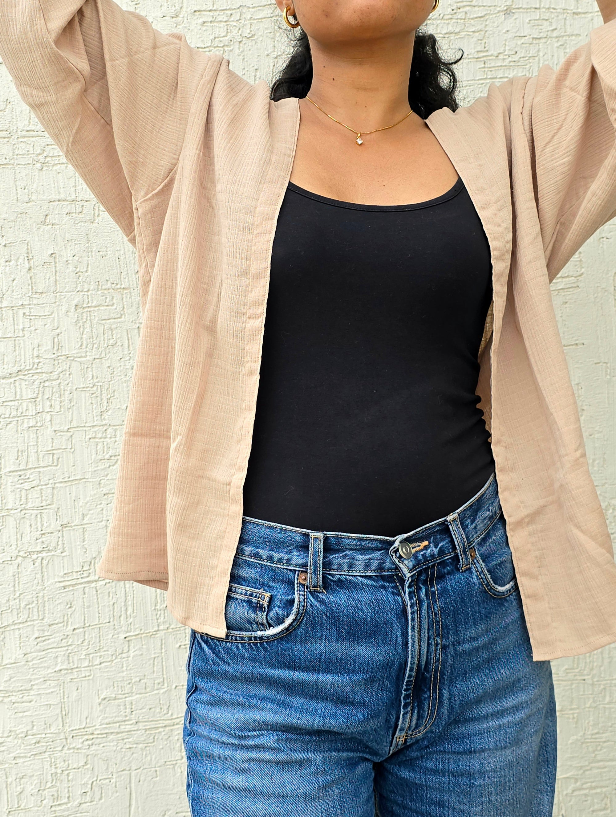 Biscuit Beige - Classic Mid-Length Shrug