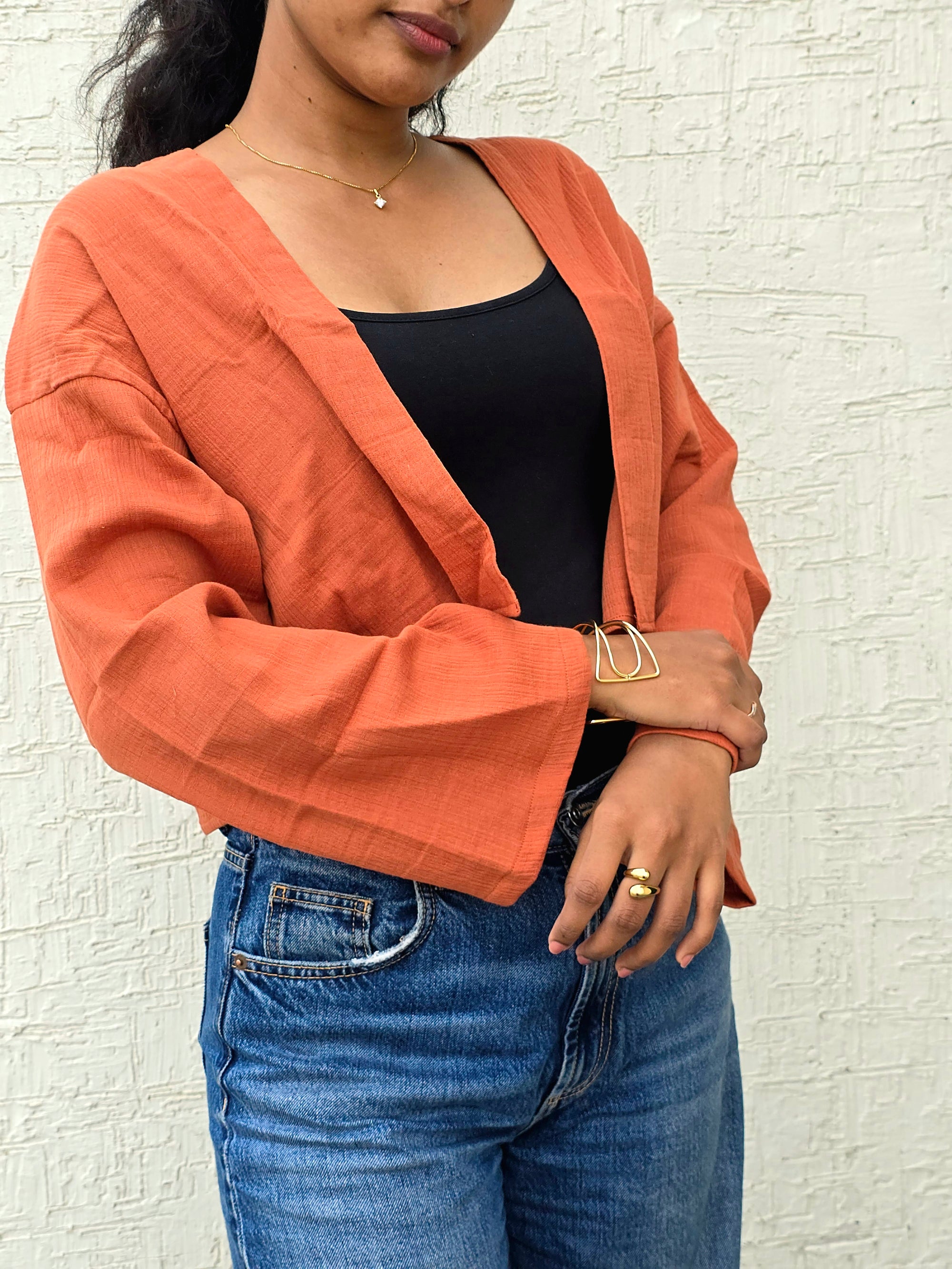 Brick Red - Classic Crop Shrug