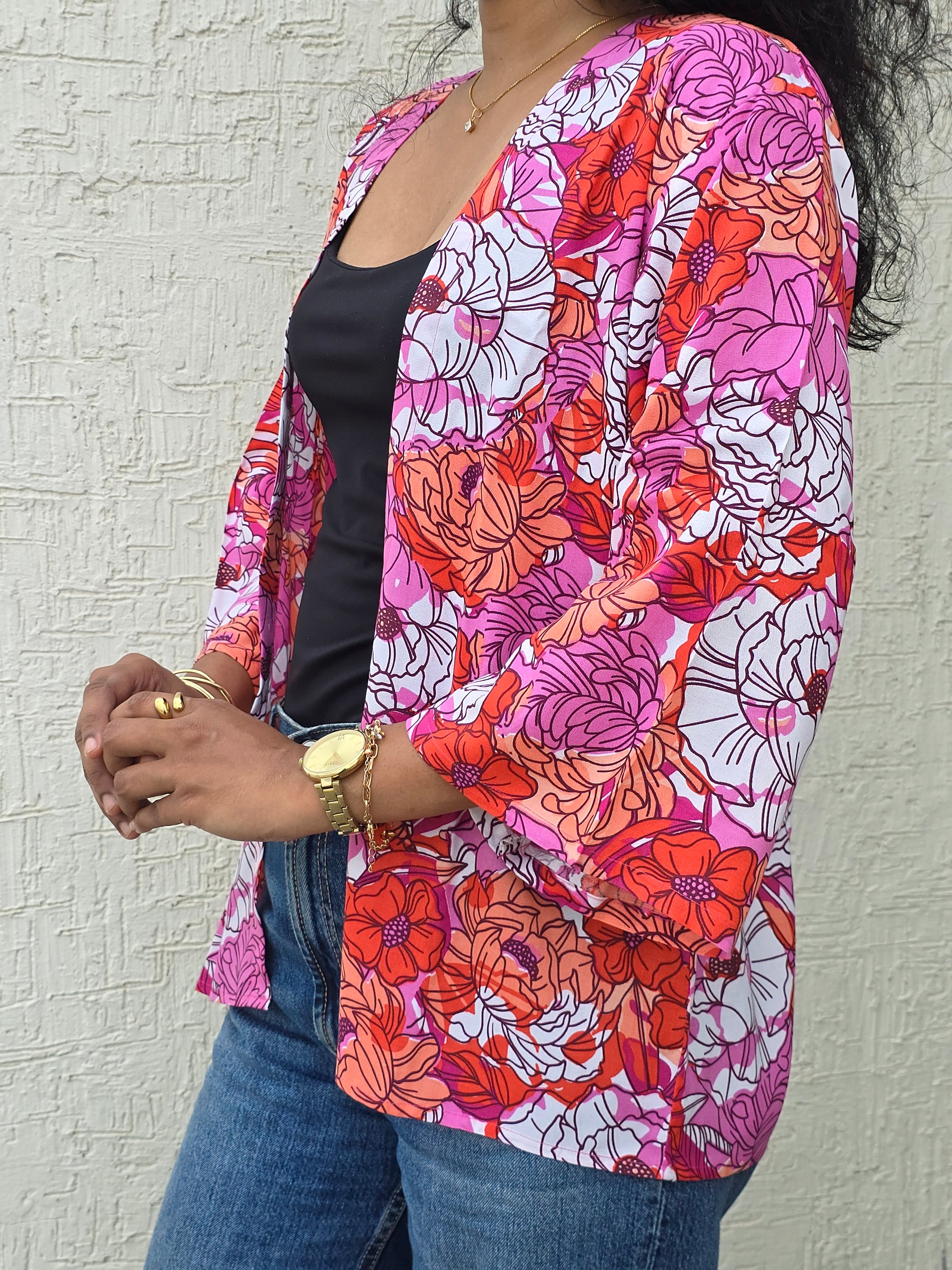 Classic Mid-length Shrug - The floral Print