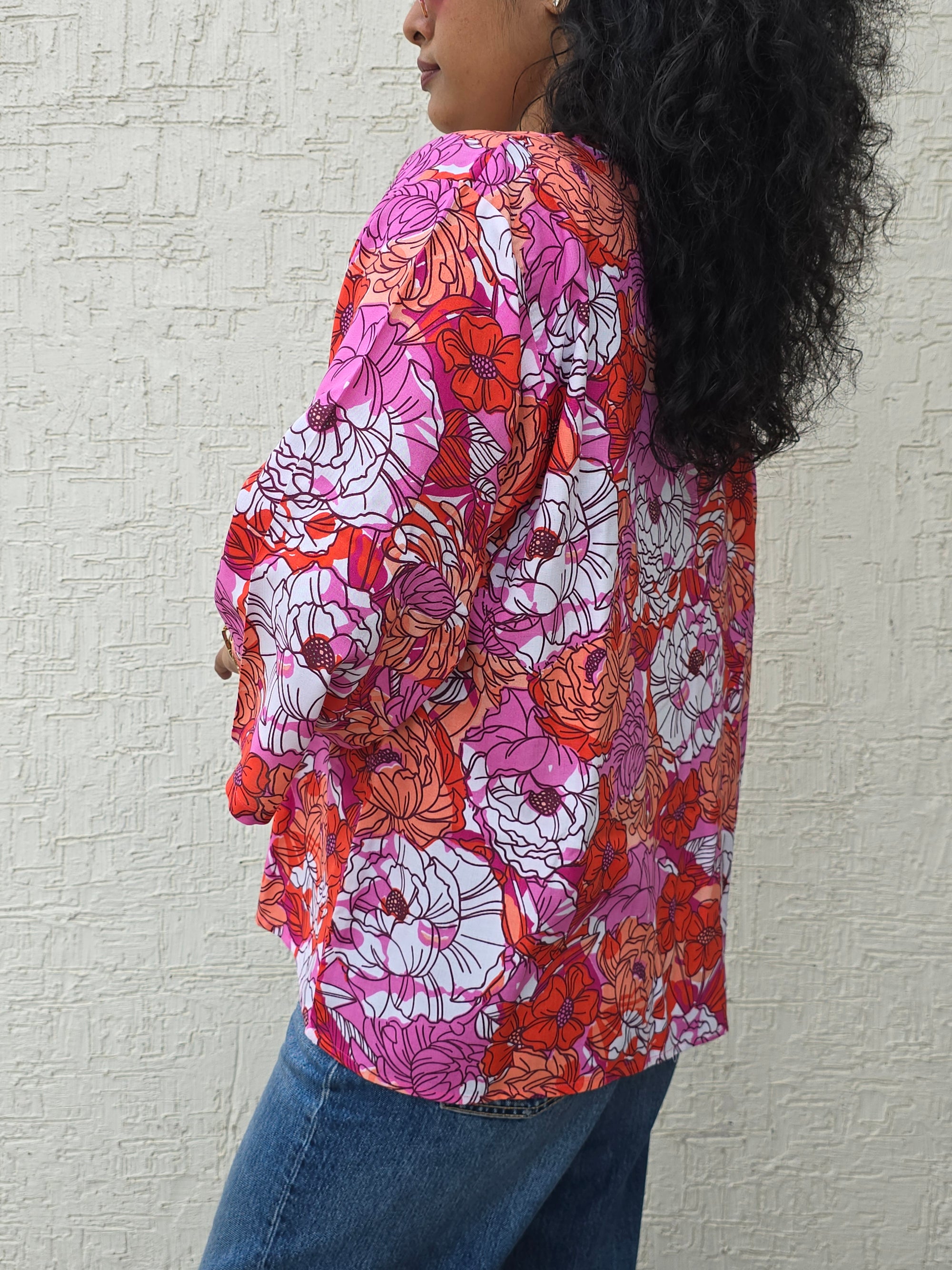 Classic Mid-length Shrug - The floral Print
