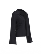 Drawstring Shrug – Black Checker Pattern