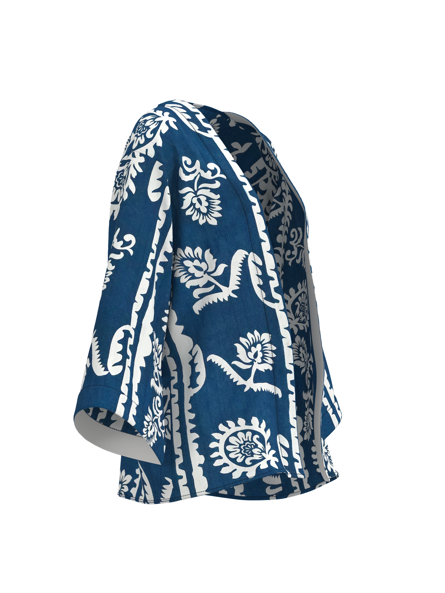 Classic Mid-Length Shrug – Printed Bell Sleeve Shrug