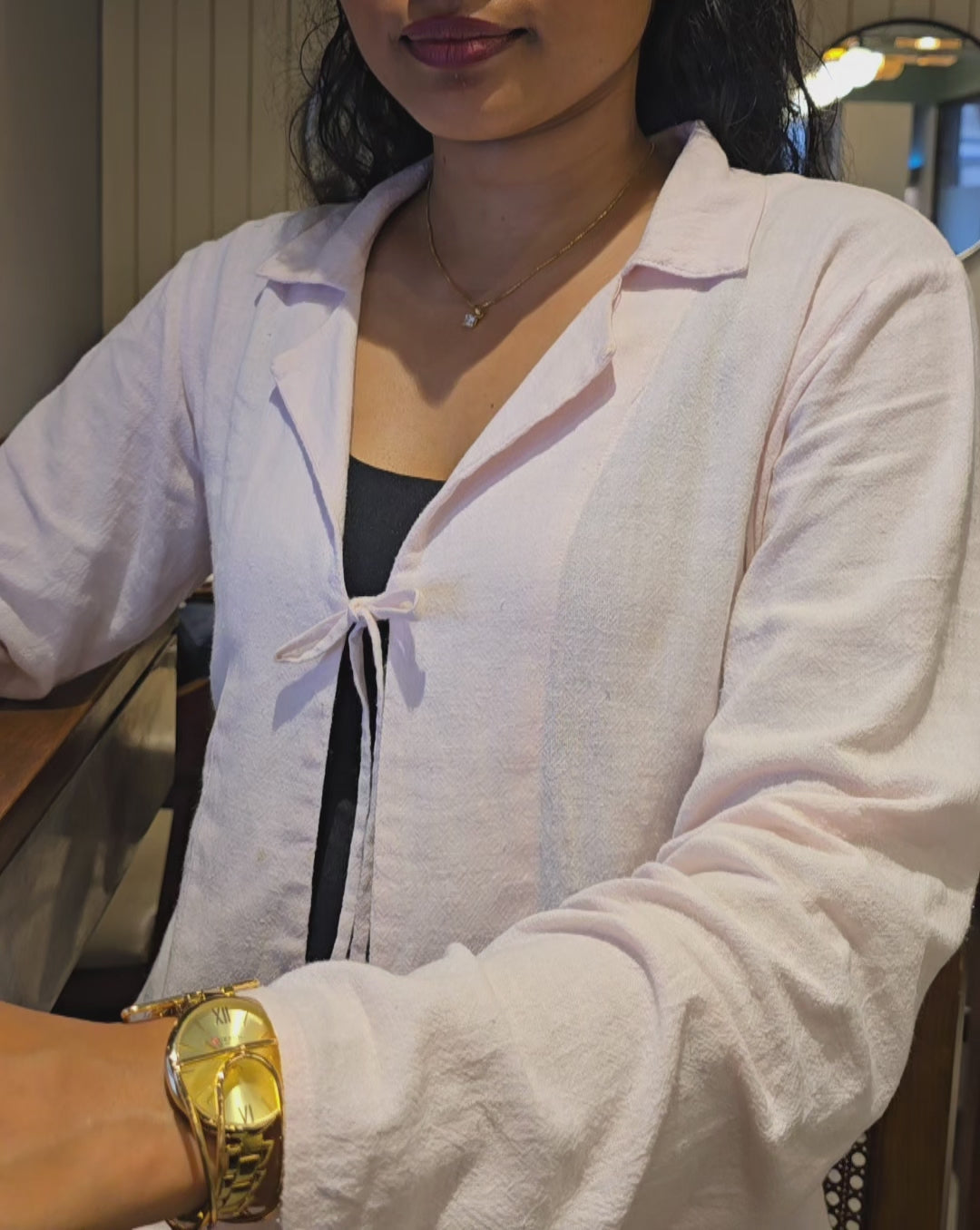 Collared Shirt Layer - Soft Pink