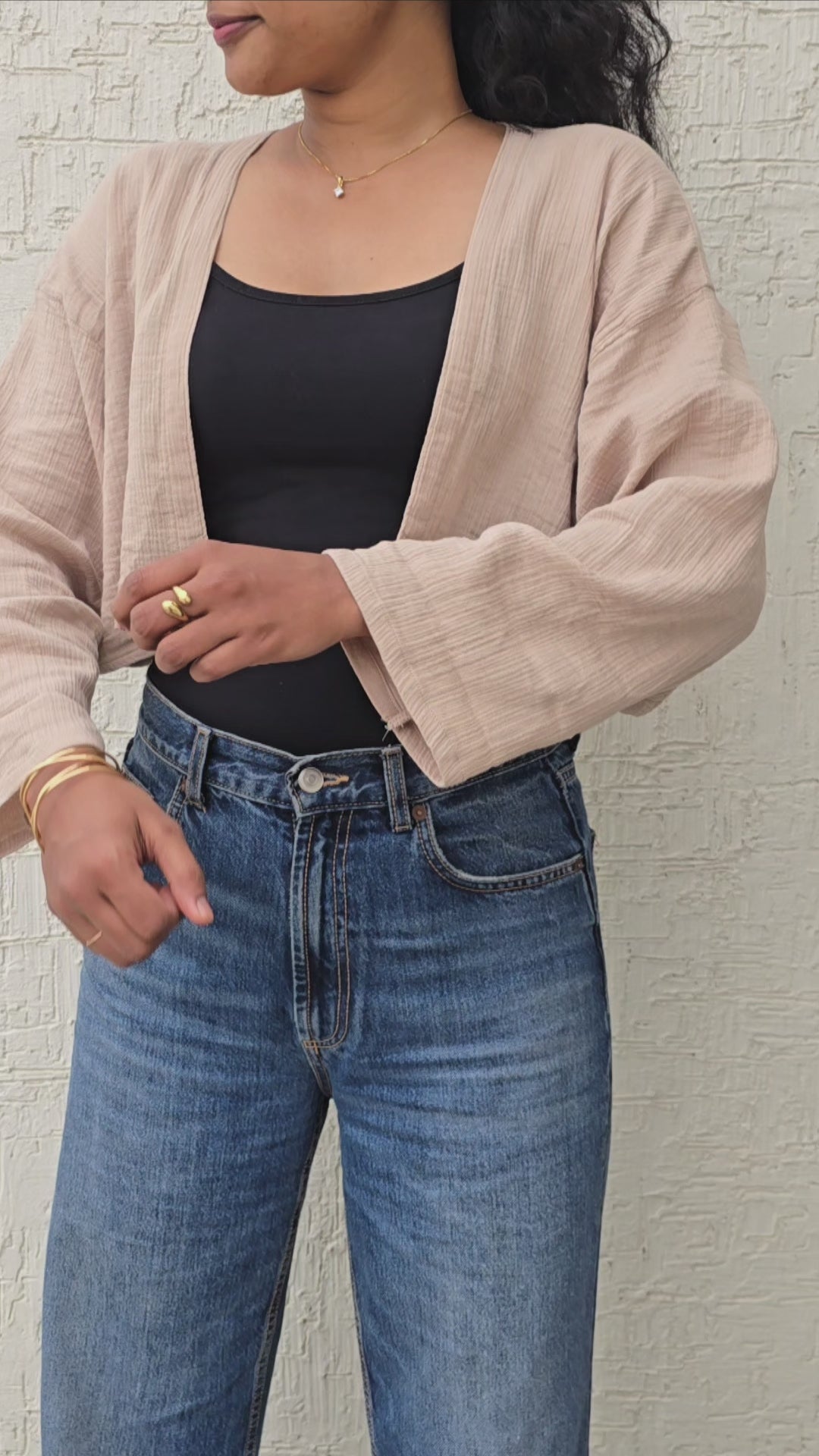 Biscuit Beige - Classic Crop Shrug