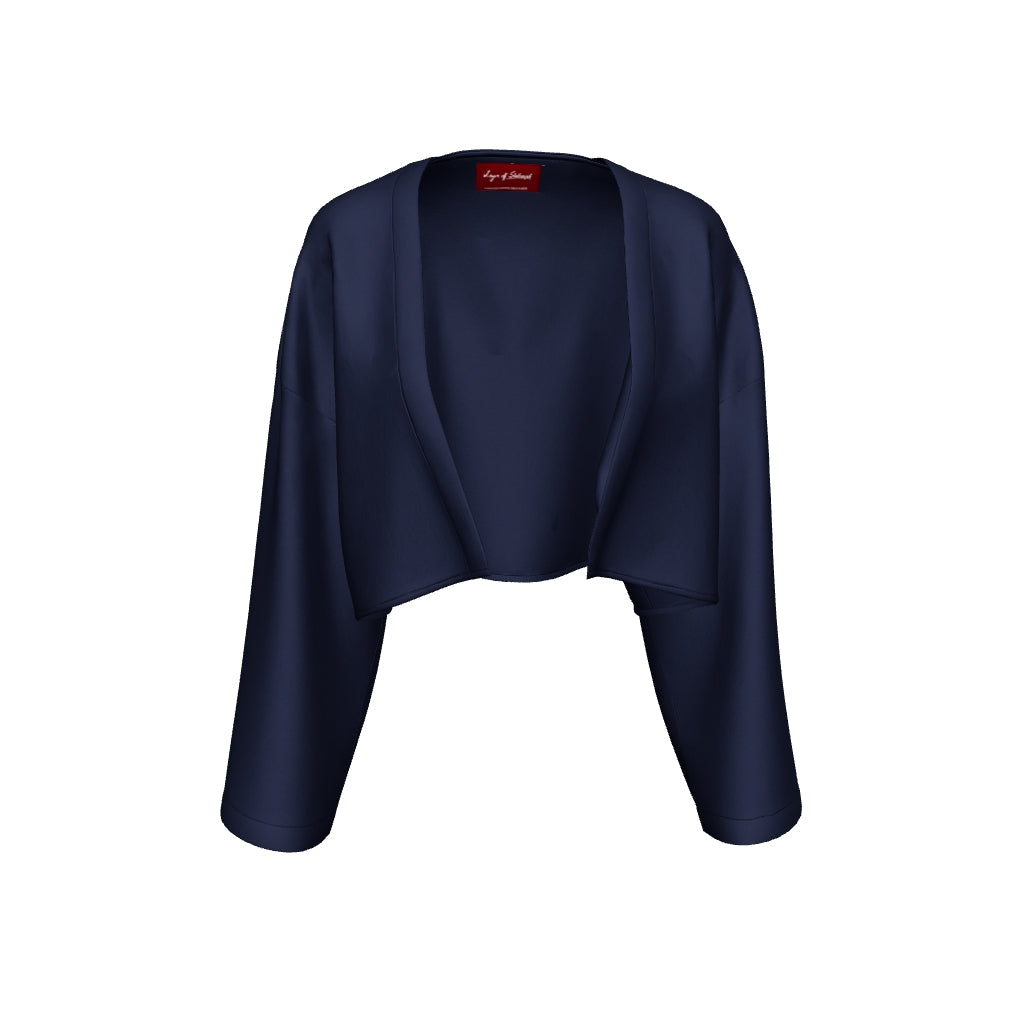 Classic Cropped Shrug – Navy Blue